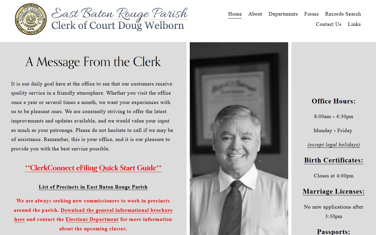 East Baton Rouge Parish court records Clerk of Court homepage