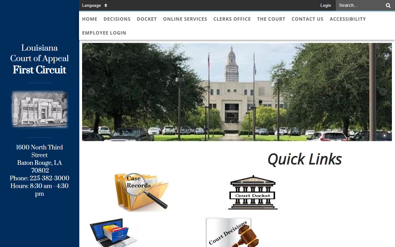 East Baton Rouge Parish court records Louisiana First Circuit Court of Appeal homepage