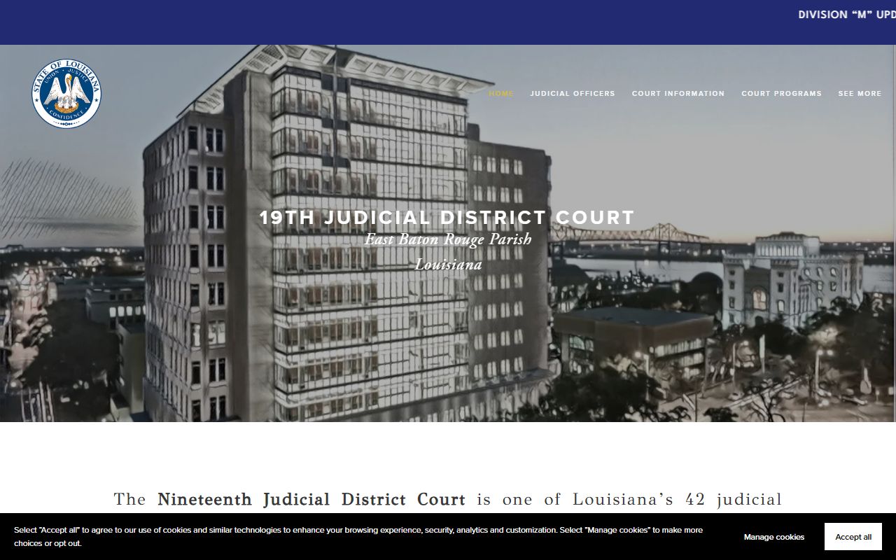 East Baton Rouge Parish court records 19th Judicial District Court homepage