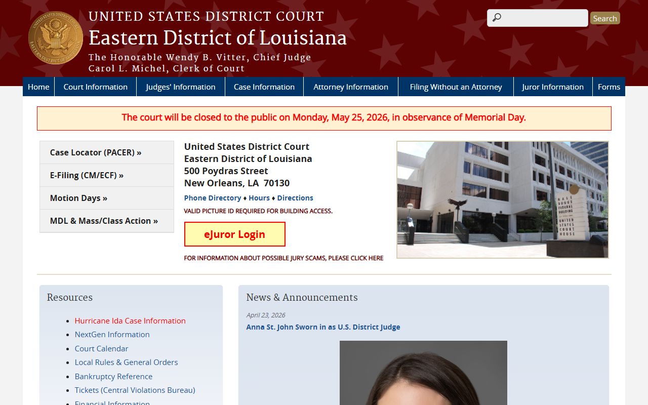 East Baton Rouge Parish District Court and federal U.S. District Court resources