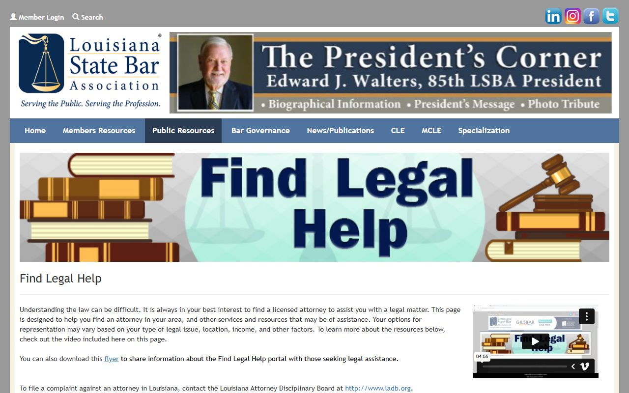 East Baton Rouge Parish Family Court records and Louisiana State Bar legal help