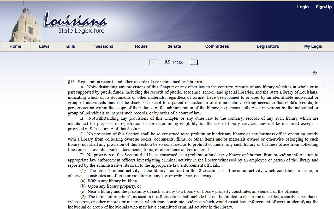 East Baton Rouge Parish court records public access statute La. R.S. 44:31
