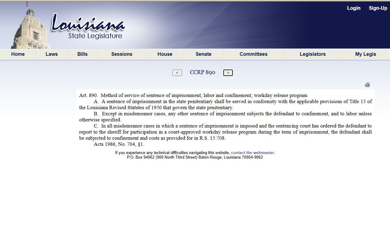 East Baton Rouge Parish arrest records criminal history information statute La. R.S. 15:587